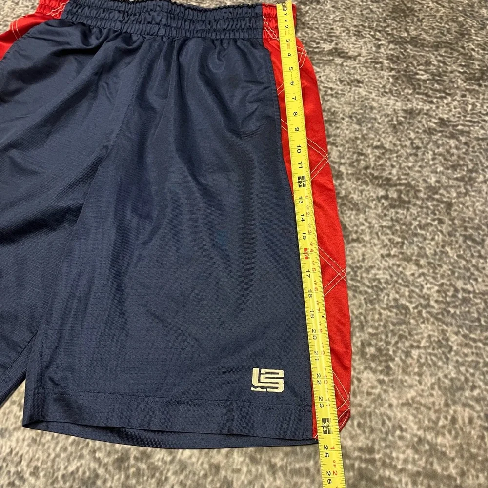 Vintage Nike Lebron James Basketball Shorts Mens XL‎ Blue Red Y2K